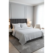 Taytüyü Nubuk Yatak Örtüsü Çift Kişilik Toskana A.gri Gri