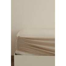 Karaca Home Basic %100 Pamuk Tek Kişilik Lastikli Çarşaf Bej