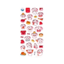 Sticker Kabartmalı Stiker Defter Planlayıcı Etiket Lde045 -19x9cm - Tavşan Kek Pasta