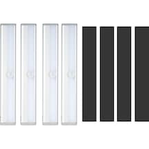 Yunboo 10 Led Hareket Sensörlü Led Işık Şeridi, Manyetik, Batarya İle Çalışır, 4 Adet, Araç, Kamp, Ev İçin Otomatik Aç-kapat, Enerji Tasarruflu Beyaz