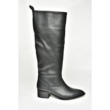 Fox Shoes T422587009 Siyah Klasik Kadın Çizme Siyah-Suni Deri Siyah