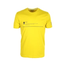 Erkek Citrone Bisiklet Yaka Slim Fit Baskılı %100 Pamuk T-shirt 1943-Citrone Hardal