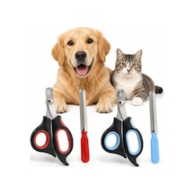 Kedi Ve Köpek Tırnak Makası - Evcil Hayvan Tırnak Kesme Makası Ve Metal Törpü - 2 Parçalı Ergonomik Pati Bakım Seti - Kaymaz Saplı Kedi Köpek Bakım Aleti - Stok Durumuna Göre Renk Gönderilir