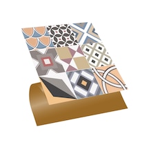 Tink Kendinden Yapışkanlı Geometrik Karma Pop Art Desenli Pvc Karo 30x