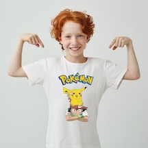 Pokemon Baskılı Unisex Çocuk Tişört H07