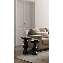 Mantar Sehpa 2'li Siyah Takım