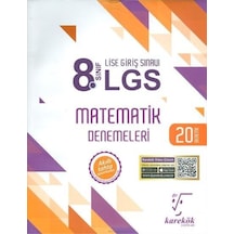 Karekök 8.sınıf Lgs Matematik Deneme Sınavı 20 Kitap Seti