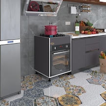 Kenzlife Ankastre Modülü Kabini Şirpençe Gri 85 60 56 Fırın Ocak Dolabı Ayarlı Ayaklı Üstten