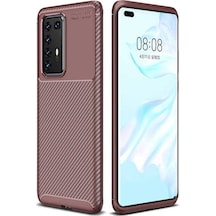 Huawei P40 Pro Kılıf Kamera Çıkıntılı Karbon Fiber Dokulu Renk Atmaz Kapak Negro