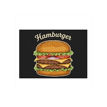 Hamburger Çizimi Posteri Art Mdf Tablo