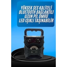 Hubrendy  Işıklı Bluetooth Hoparlör Ses Bombası Taşınabilir Yüksek Ses Kaliteli Radyo Özelliği