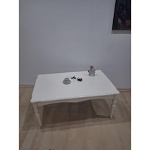Orta Sehpa Demonte 90686 Model Kayın Aslan Retro Ayak Krem Renk El Yapım Bej