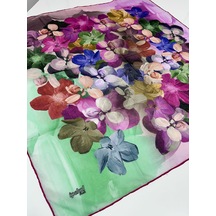 İpekal Fresh Soft Pamuk Eşarp - 05082 - 90 X 90 / 21 Fuşya - Yeşil 21 Fuşya - Yeşil