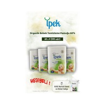 İpek Organik 60'lı X 4 Bebek Temizleme Pamuğu Ve Rosie Pamuk Hediye