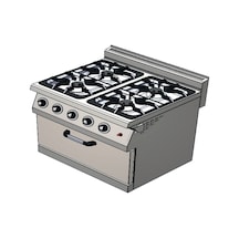 Karacasan Endüstriyel 80 Cm 700 Seri Set Üstü 4+1 Fırın Doğalgazlı Kuzine