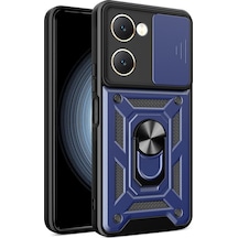 Vivo Y18 Kılıf Magnetik Standlı Kamera Korumalı Zore Sürgülü Vega Kapak