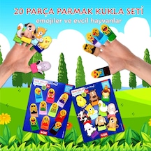 2 Set - 20 Parça Tox Emojiler Ve Evcil Hayvanlar Parmak Kukla T10