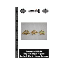 Swaroski Minik Kaplumbağa Figürü Sevimli Figür Masa Dekoru