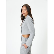 Koton Crop Blazer Ceket Tek Düğmeli Cep Detaylı Gri Melanj 4sak50090uw Gri Melanj Koton Crop Blazer Ceket Tek Düğmeli Cep Detaylı Gri Melanj 4sak50090uw Gri Melanj