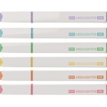 325 Fosforlu Kalem Canlı Renkler Yassı Gövde 6'lı 6 Renk