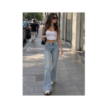 Zdnjeans İspanyol Paça Denım Pantolon Tintli Mavi