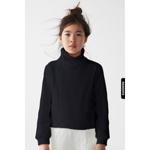 Xo Kids Kız Çocuk Angel Fermuarlı Hırka Ceket Siyah