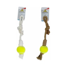 Keypet Düğümlü Tenis Toplu Diş İpi Köpek Oyuncağı 35 cm (1 ADET )