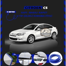 Citroen C-elysee Oto Araç Kapı Koruma Fitili 5 Metre Parlak Mavi Renk
