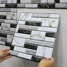 3d Mermer Görünümlü Kendinden Yapışkanlı Duvar Sticker Renkli