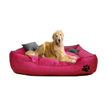 Mavi Vitrin Pati İşlemeli Ultrasoft Büyük Irk Köpek Yatağı Yıkanabilir Kumaş 100 x 80 CM