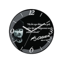 En Çok Satılan Atatürk Çalışmak Çap 30cm Sessiz Akar Bombeli Gerçek Cam Duvar Saati Çok Renkli
