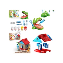 Dinozor Dişçi Oyun Hamur Set + Kum Ev 750 Gr