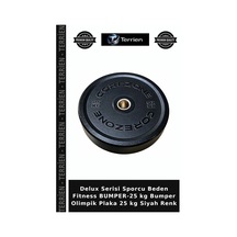 Delux Serisi Sporcu Beden Fitness Bumper-25 Kg Bumper Olimpik Plaka 25 Kg Siyah Renk