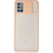 Newface Samsung Galaxy Uyumlu M51 Kılıf Palm Buzlu Kamera Sürgülü Silikon - Pembe