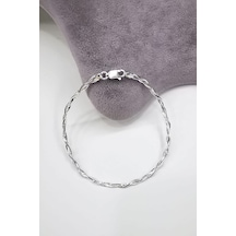 Omar Silver Kadın İtalyan Snack Sinek Üçlü Örgü Gümüş Bileklik N11.34502