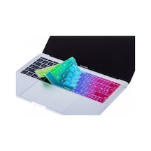 Macbook Pro Klavye Koruyucu Uk-eu İngilizce 12inç A1534 - 13inç A1708 İle Uyumlu Dazzle Pembe Yeşil