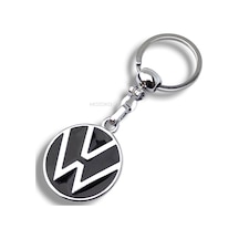 Yüksek Kaliteli Volkswagen Uyumlu Mineli Krom Kaplama Metal Araç Anahtarlık, Çift Yönlü Logo, Hediyelik Araba Anahtarlık