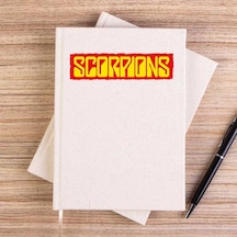 Scorpions Text Color Krem Çizgisiz Kanvas Defter