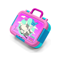 Coral High Kids Su Yeşili Pembe Kedi Desenli Paslanmaz Çelik Beslenme Kabı 39229 Su Yeşili