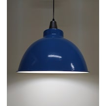 Riolight Mavi Içi Beyaz Tekli Krom Askılı Metal Sarkıt