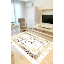 Rovigo Home Dijital Baskı Yıkanabilir Kaymaz Taban Salon Halısı Ve Yolluk Rvg0848-fnl58 Beyaz
