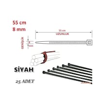 25 Adet Pemsan 55Cm X 8Mm Plastik Cırt Kelepçe Kablo Bağı N11.1185
