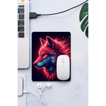 Sonictouch Kırmızı Neon Kurt Pürüzsüz Yüzey Kaymaz Taban Dikişsiz Kenar Gamer Oyuncu Mouse Pad 19x23 Mousepad