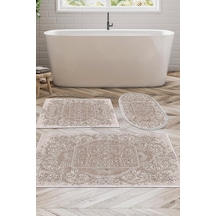 Eko Trend Djt 3 Lü Yıkanabilir Kaymaz Taban Banyo Paspas Seti 1488 Modern Kahve