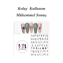 Nail Art Sticker Kendinden Yapışkanlı, Tırnak Süsleme, Tırnak Dövmesi Stikır 2339 Siyah-2339
