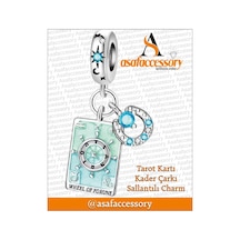 Tarot Kartı Kader Çarkı Charm Asafaccessory Gümüş