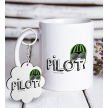 Kişiye Özel Mesleki Pilot Beyaz Kupa Ve Anahtarlık Seti
