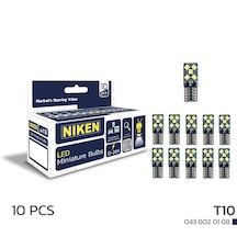 Niken 12 - 24 Volt T10 Dipsiz Beyaz 10 Ledli Ampul Takımı - 10 Adet