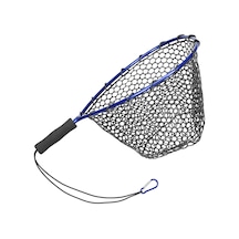 Kosona Mavi Silikon Ağı Ve Alüminyum Çerçeveli 50 Cm Uzunlukta Balık Tutma Ve Bırakma Aleti - Eva Kolu Ve Elastik Kayışlı