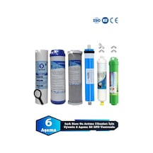 Sumarkt Açık Kasa Su Arıtma Cihazı Uyumlu 6 Aşama Cift Karbonlu 80 Gpd Vontron Alkalinli Filtre Bakım Seti